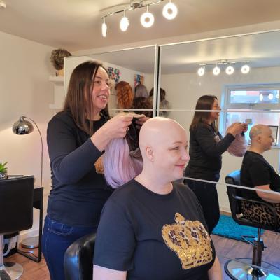 Helen and Racheal in their salon